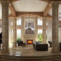 Дизайн частного дома в средневековом стиле.