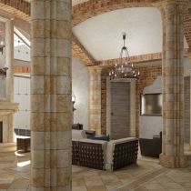 Дизайн частного дома в средневековом стиле.