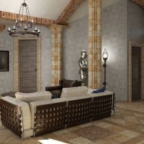 Дизайн частного дома в средневековом стиле.