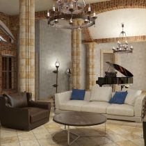 Дизайн частного дома в средневековом стиле.